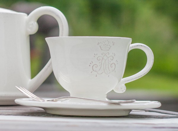 Carolina Elfenbein Tasse mit Unterteller