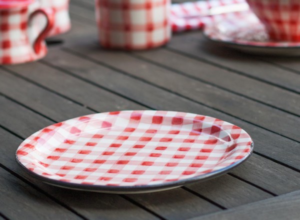Picknick Dessertteller rot